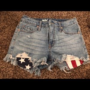 High rise jean shorts